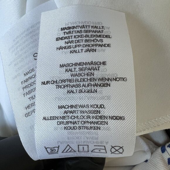 Lysse New York NWT Womens S Blue Geometric Print Fringe Tulip Hem Ankle Pants - Picture 13 of 14